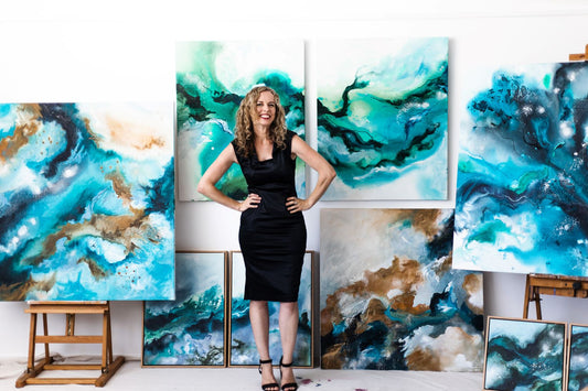 SOLD Beach House Musing I & II – diptych – original artwork - Teagan Watts