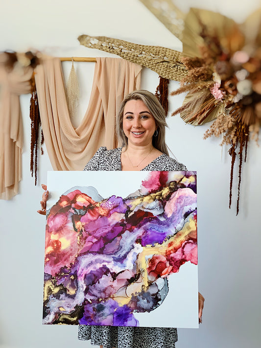 2 SPOTS LEFT - SAT 3RD FEB, 2-5PM - Abstract Art workshop (Alcohol Inks + mixed media) - Teagan Watts