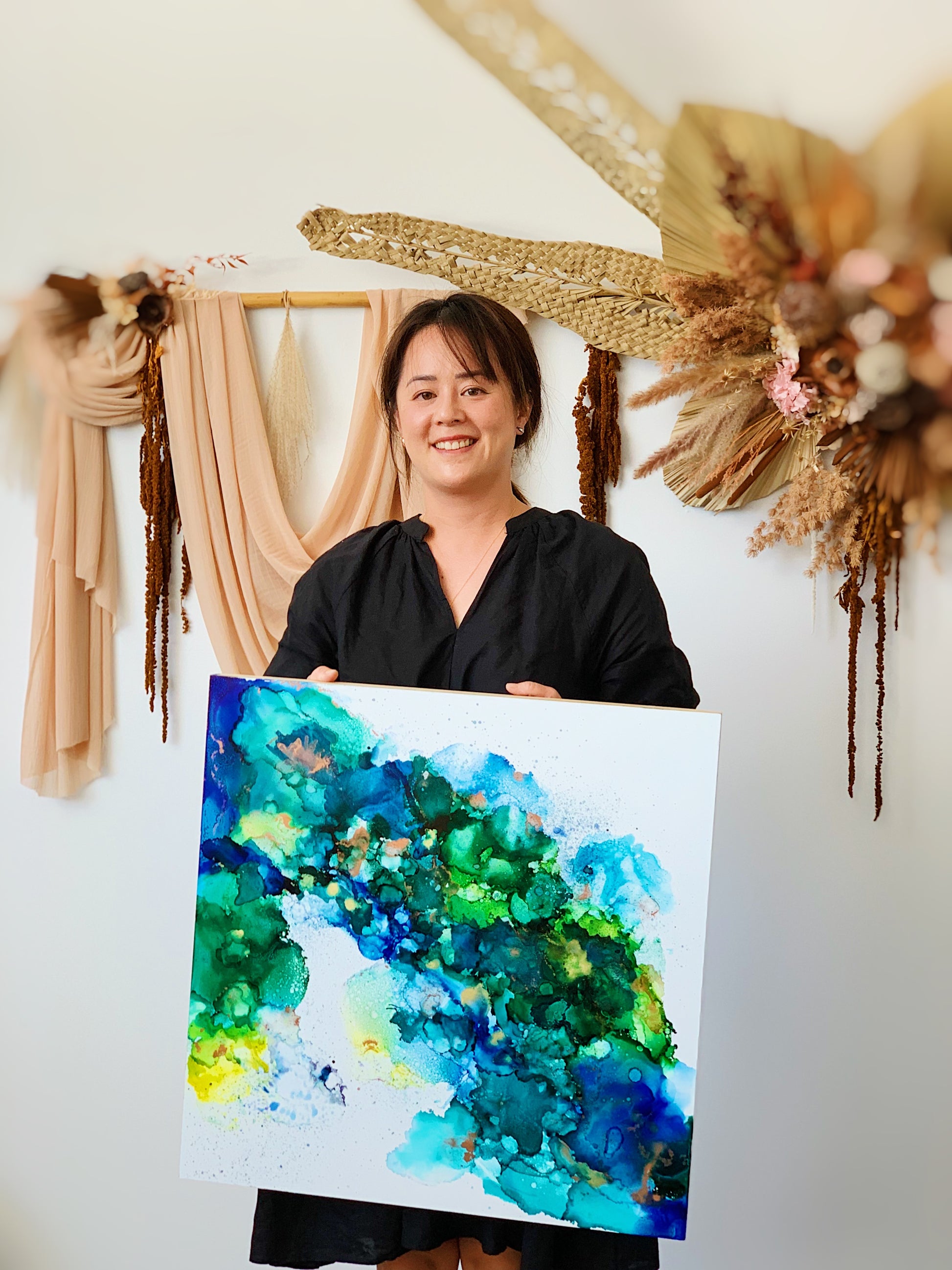 2 SPOTS LEFT - SAT 3RD FEB, 2-5PM - Abstract Art workshop (Alcohol Inks + mixed media) - Teagan Watts