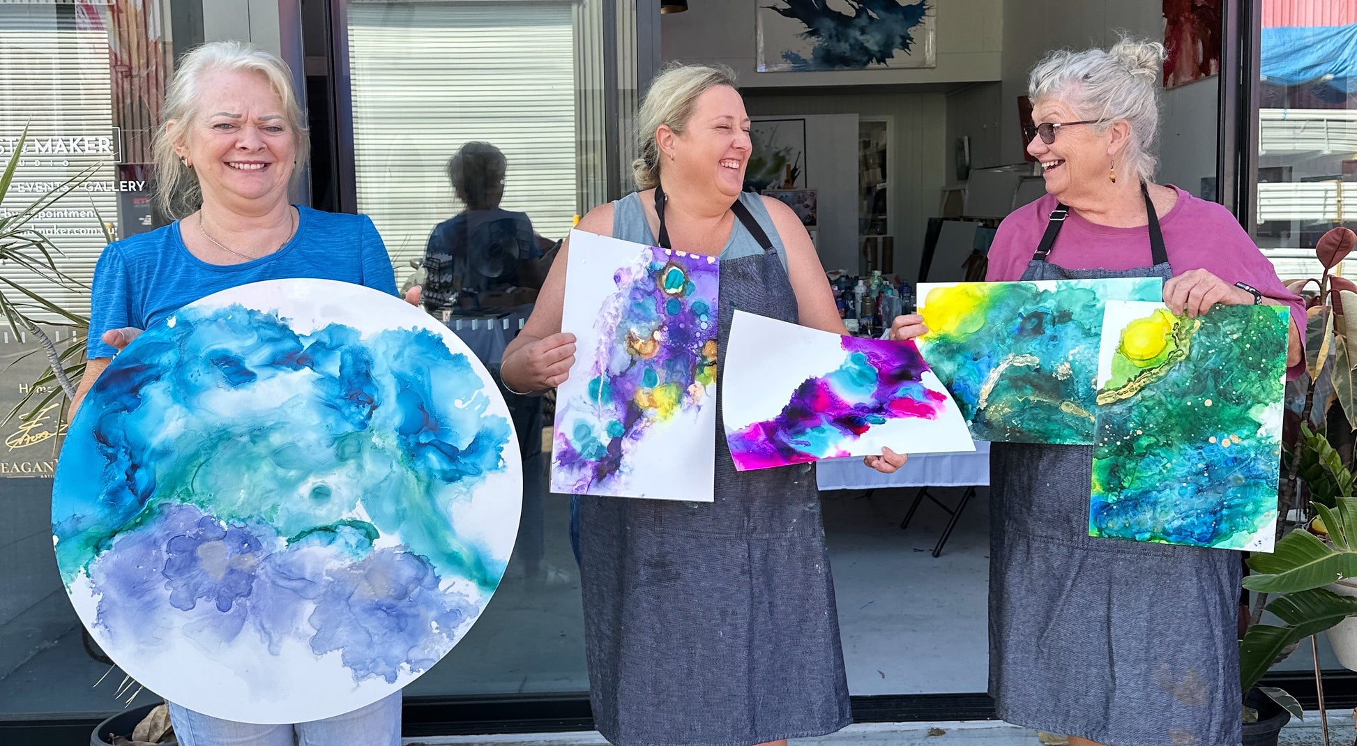 SAT NOV  22nd, 3.30 - 6.30pm - Abstract Art workshop (Alcohol Inks + mixed media) - Teagan Watts