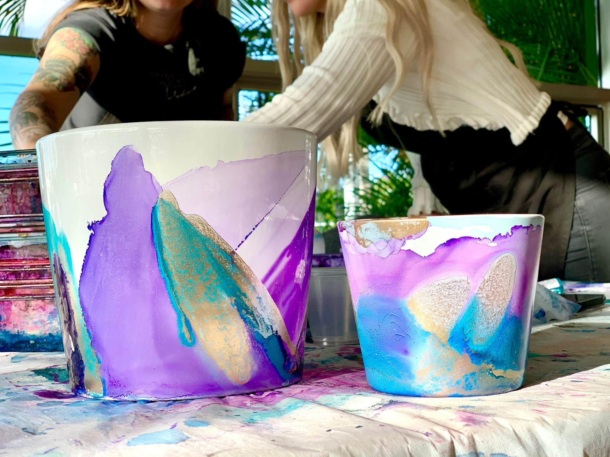 SAT 7TH JUNE, 2-4.30PM - Alcohol Inks Planter workshop - Teagan Watts