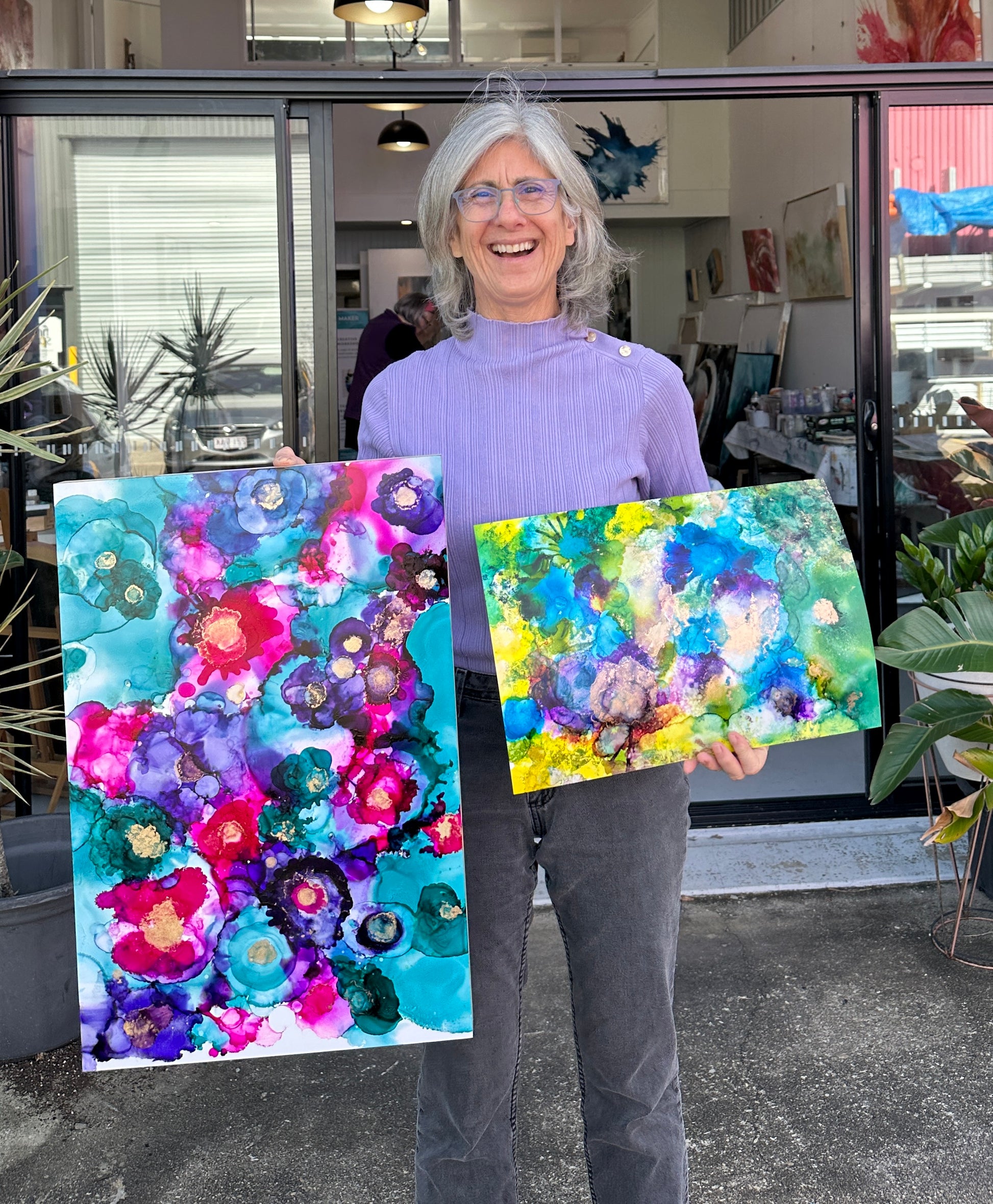 SAT OCT 11th, 1.30 - 4.30 PM - Abstract Art workshop (Alcohol Inks + mixed media) - Teagan Watts