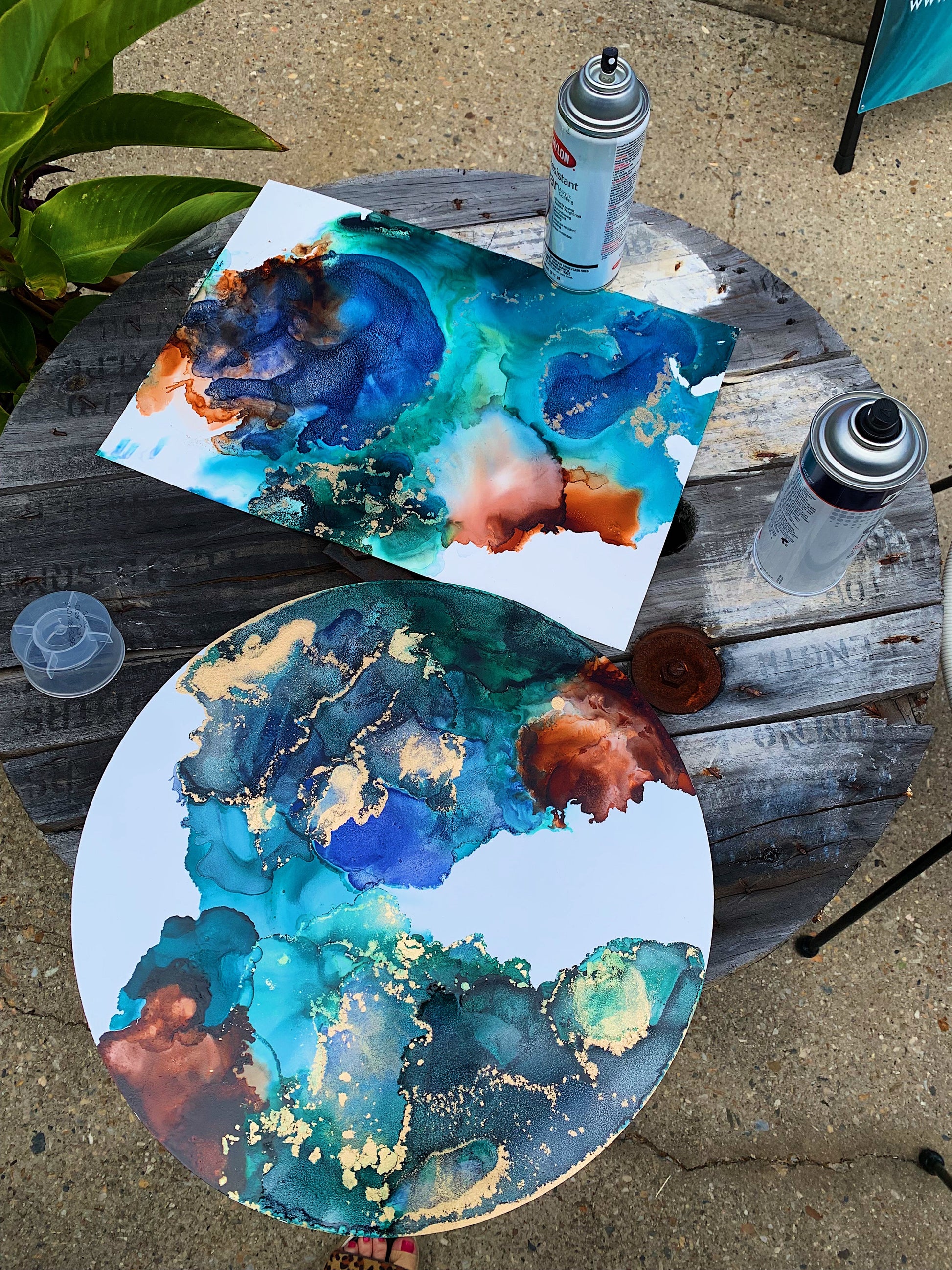 SAT JUNE 7th, 10AM -1PM - Abstract Art workshop (Alcohol Inks + mixed media) 3 SPOTS LEFT - Teagan Watts