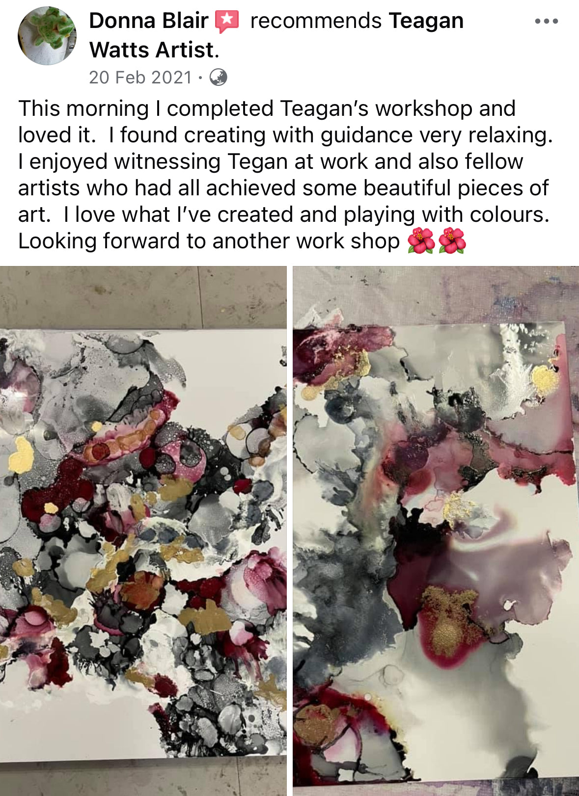 SAT JUNE 7th, 10AM -1PM - Abstract Art workshop (Alcohol Inks + mixed media) 3 SPOTS LEFT - Teagan Watts