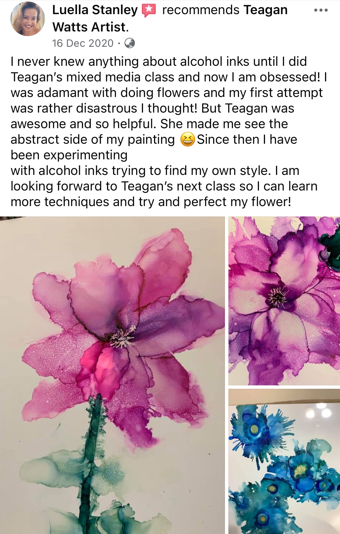 SAT JUNE 7th, 10AM -1PM - Abstract Art workshop (Alcohol Inks + mixed media) 3 SPOTS LEFT - Teagan Watts