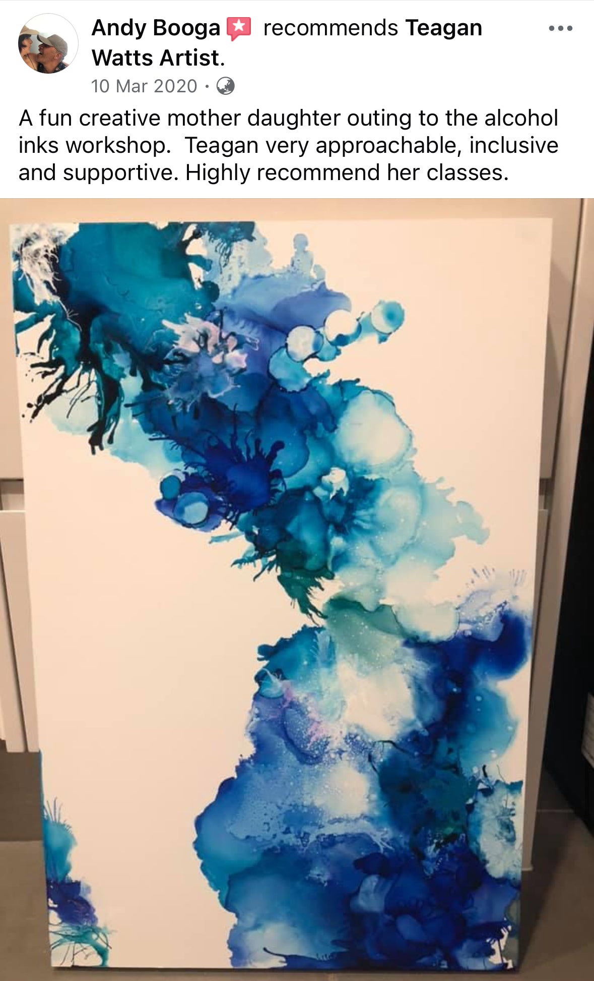 SAT JUNE 7th, 10AM -1PM - Abstract Art workshop (Alcohol Inks + mixed media) 3 SPOTS LEFT - Teagan Watts