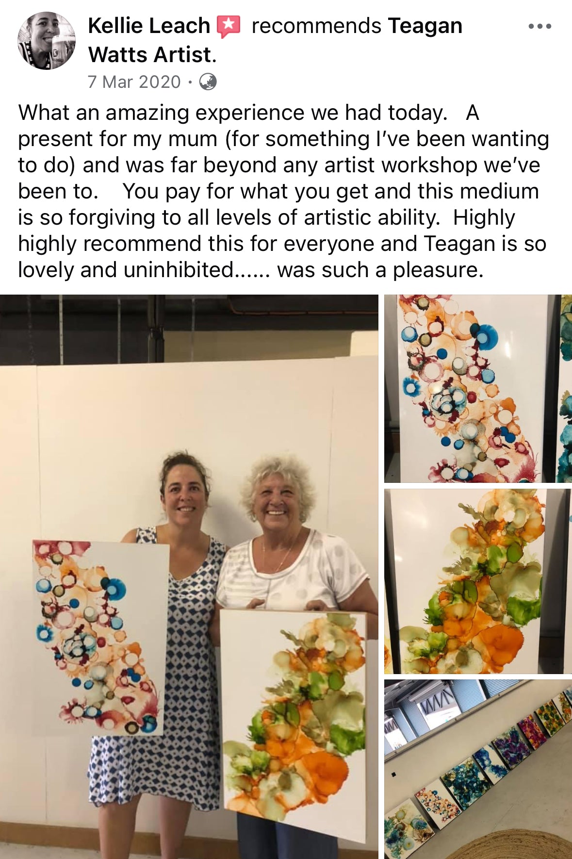 SAT JUNE 7th, 10AM -1PM - Abstract Art workshop (Alcohol Inks + mixed media) 3 SPOTS LEFT - Teagan Watts