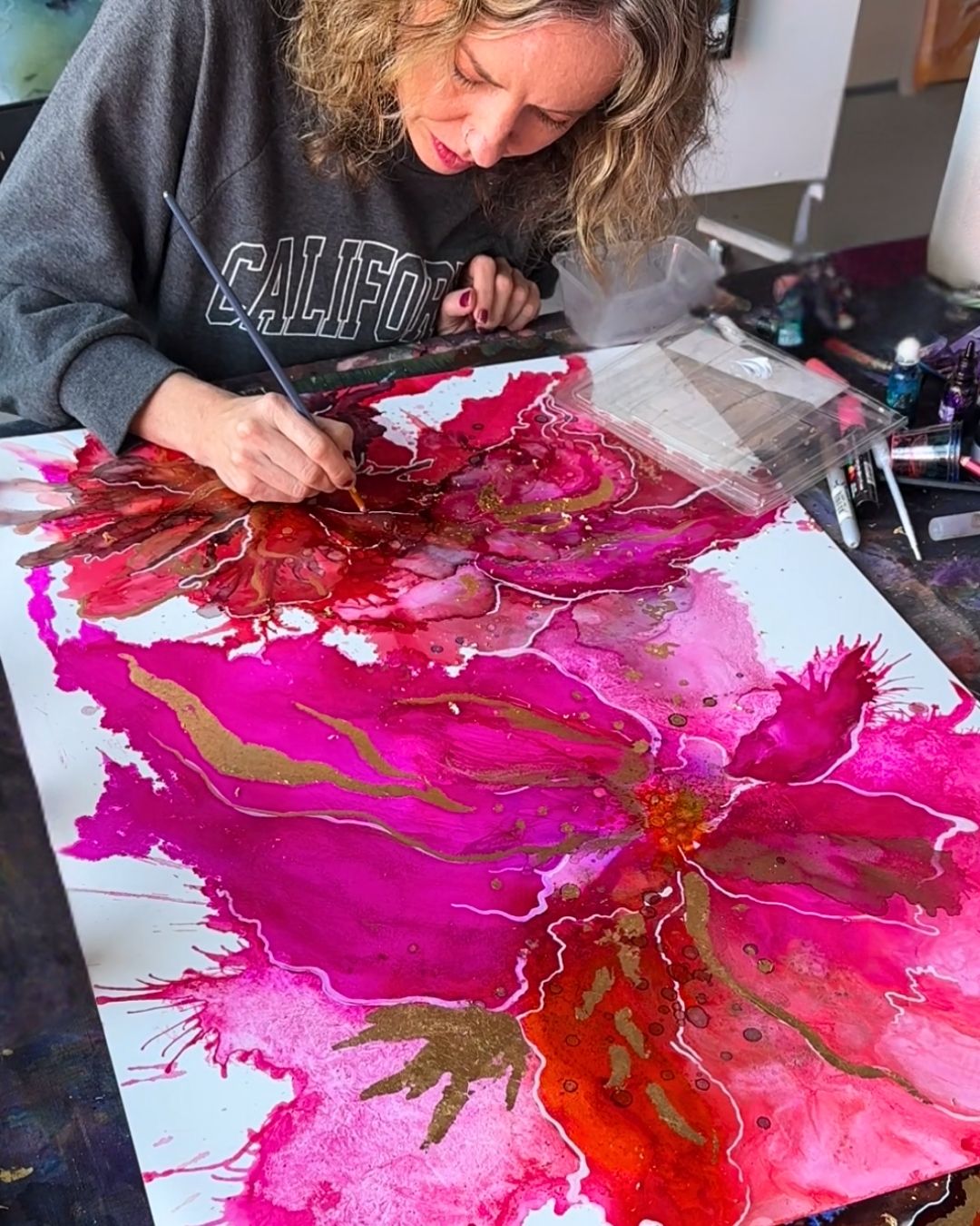 SAT NOV 1st, 1.30 - 4.30 PM - The Gilded Garden workshop (Alcohol Inks + Gold leaf) - Teagan Watts