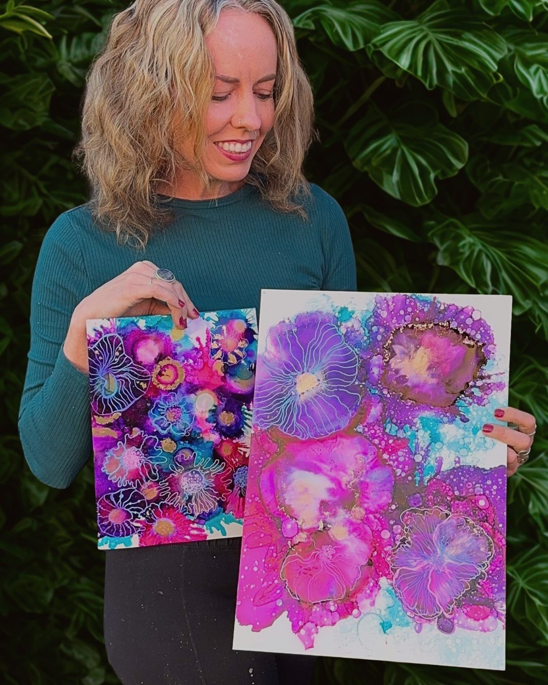 SAT NOV 1st, 1.30 - 4.30 PM - The Gilded Garden workshop (Alcohol Inks + Gold leaf) - Teagan Watts