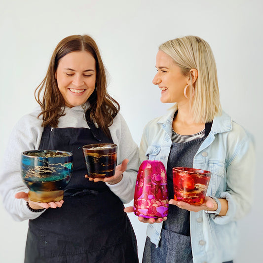 2 SPOTS LEFT - SAT 3RD FEB, 10AM-12.30PM - Alcohol Inks Planter workshop - Teagan Watts