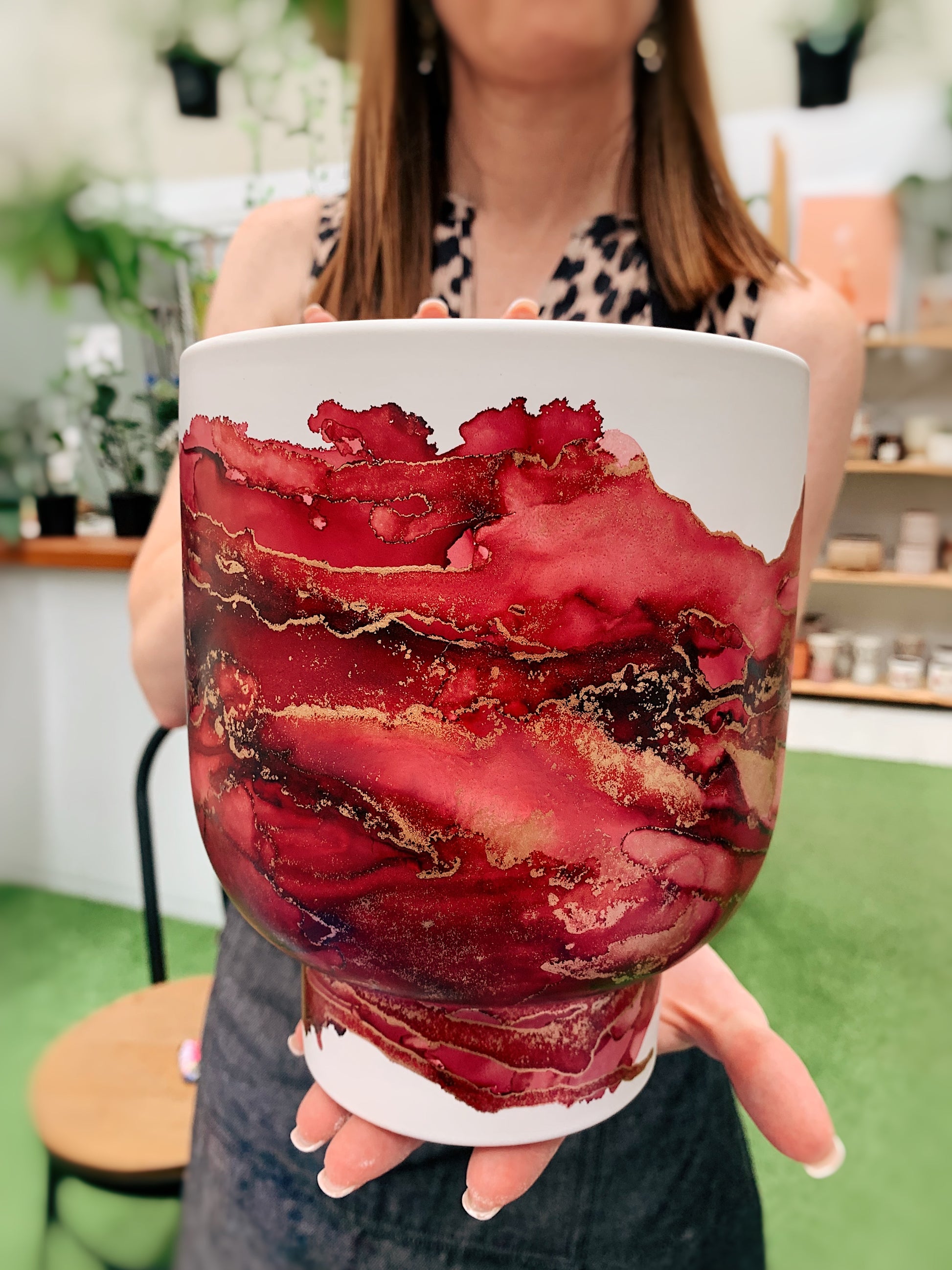 2 SPOTS LEFT - SAT 3RD FEB, 10AM-12.30PM - Alcohol Inks Planter workshop - Teagan Watts