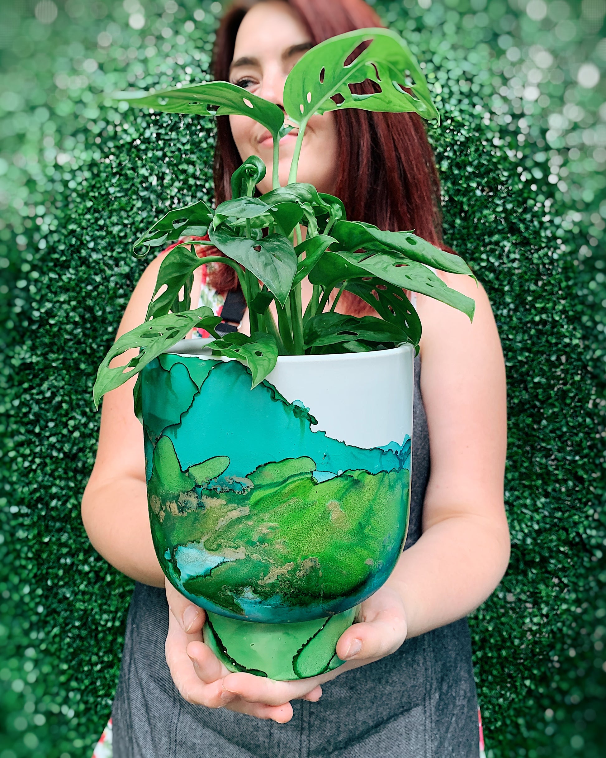 2 SPOTS LEFT - SAT 3RD FEB, 10AM-12.30PM - Alcohol Inks Planter workshop - Teagan Watts