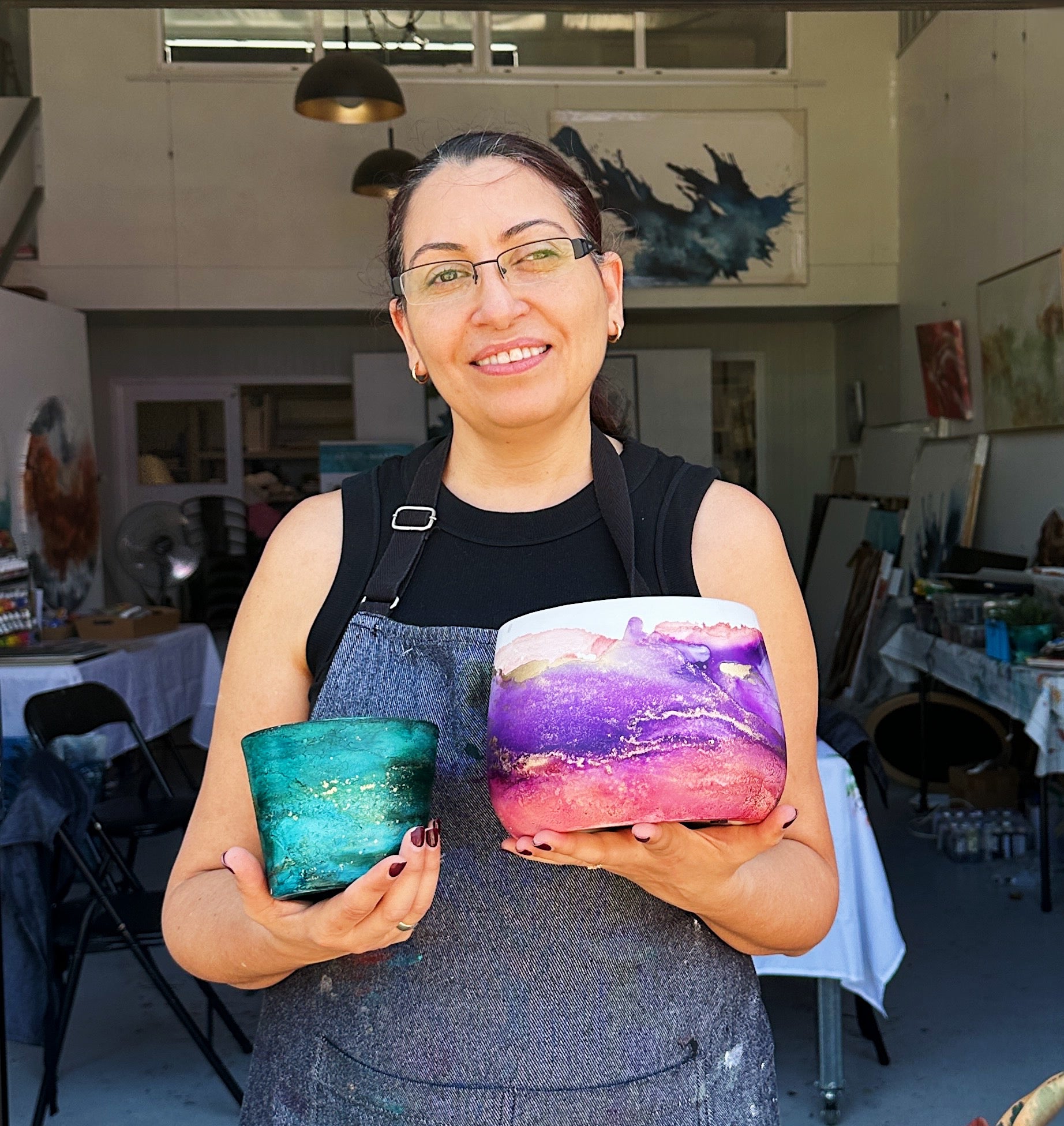 SAT JAN 31st, 10am-12.30pm - Alcohol Inks Planter workshop - Teagan Watts 
