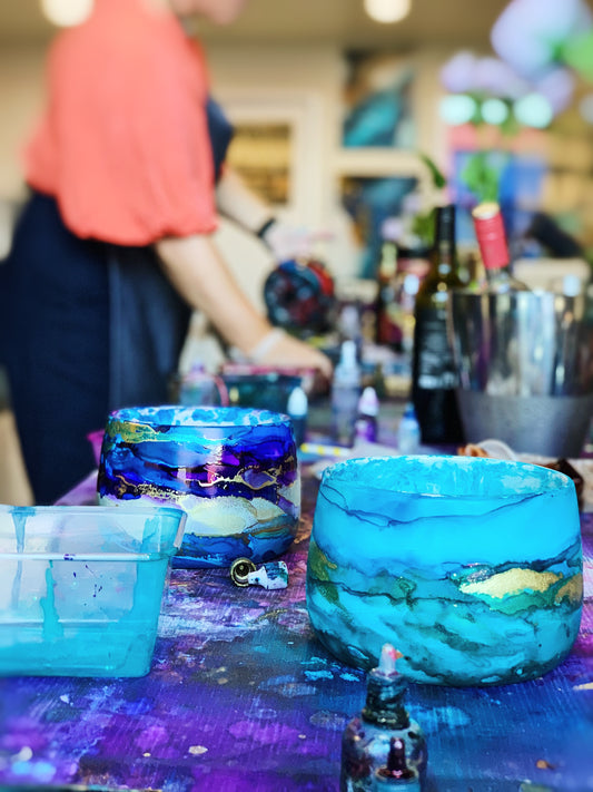 SAT 7TH JUNE, 2-4.30PM - Alcohol Inks Planter workshop - Teagan Watts 