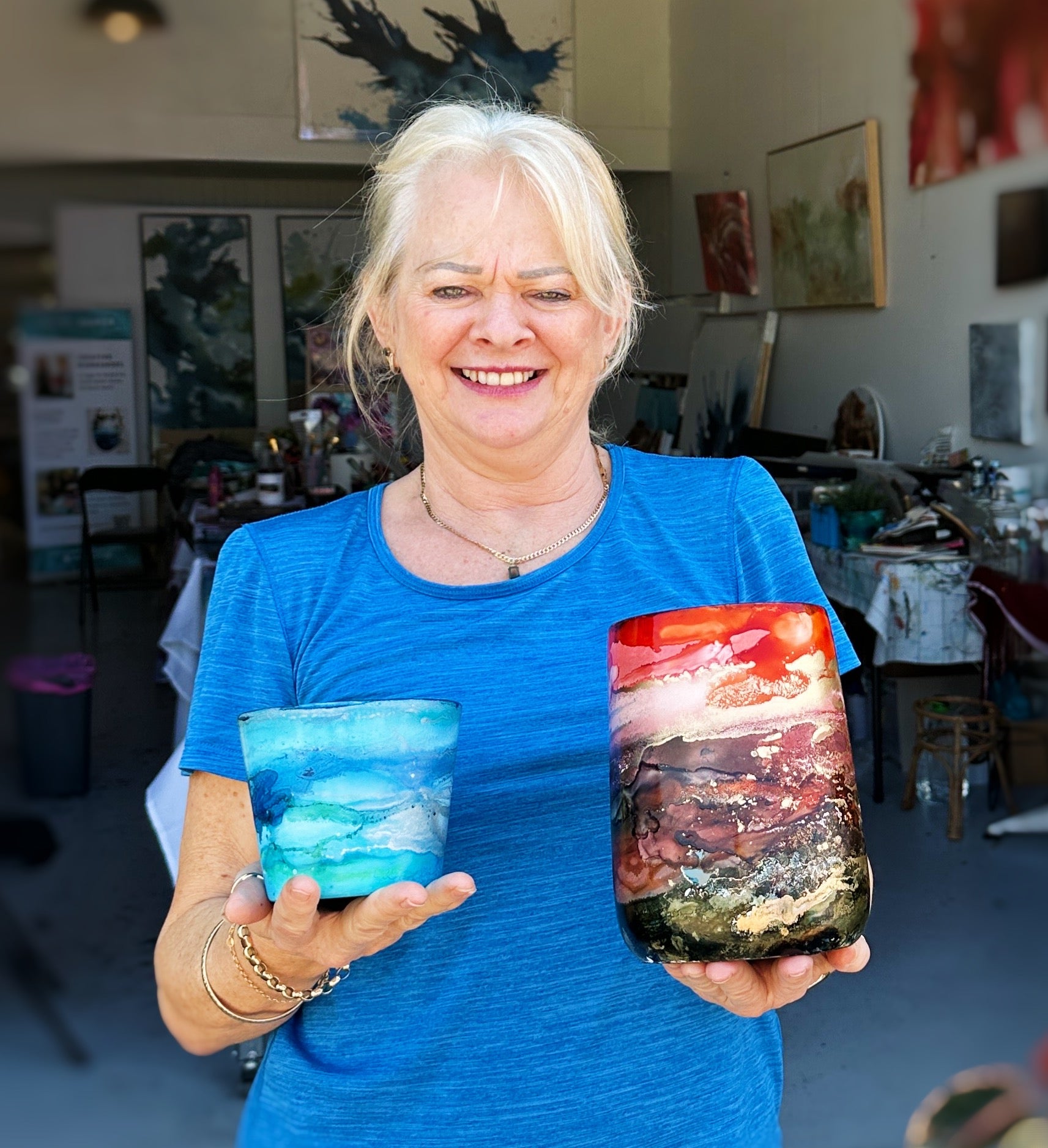 SAT JAN 31st, 10am-12.30pm - Alcohol Inks Planter workshop - Teagan Watts 