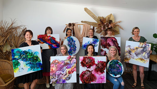 2 SPOTS LEFT - SAT 3RD FEB, 2-5PM - Abstract Art workshop (Alcohol Inks + mixed media) - Teagan Watts 