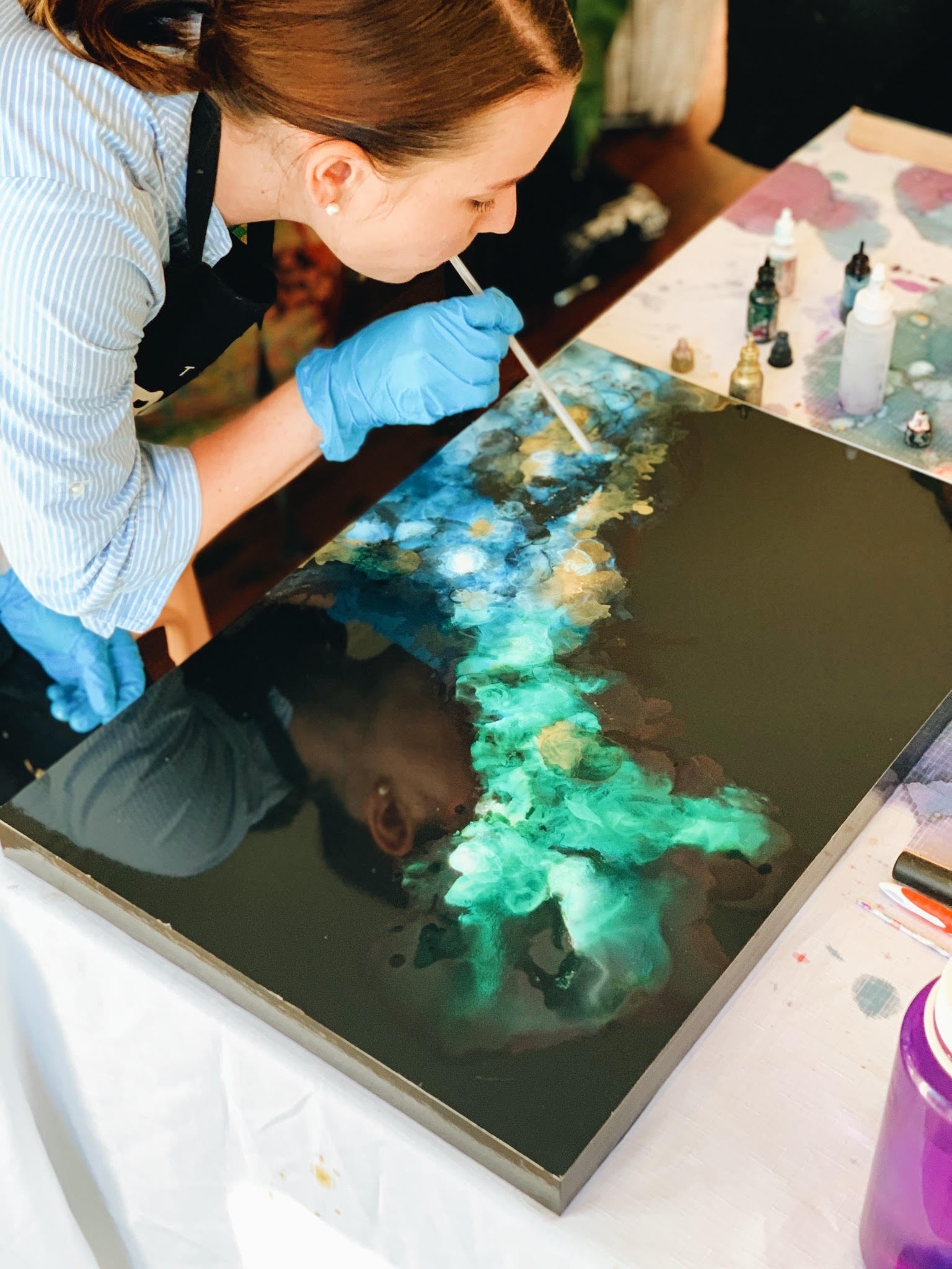 SAT MAY 17th, 10am -1pm - Galaxy Art workshop (Alcohol Inks) - Teagan Watts 